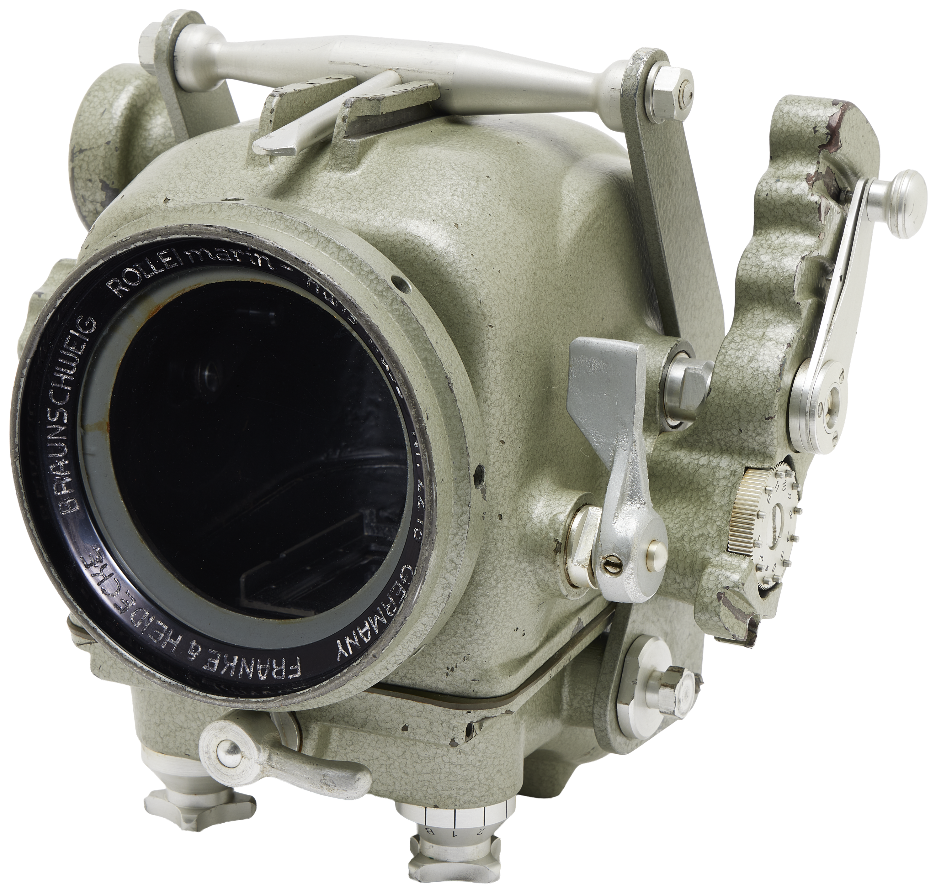 Photo of an old, heavy duty camera