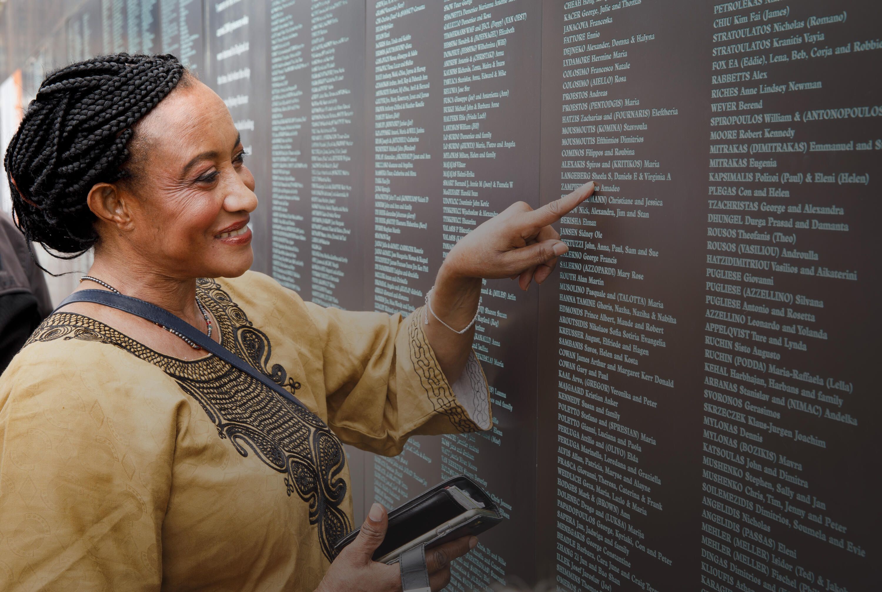 Female in front of the National Monument