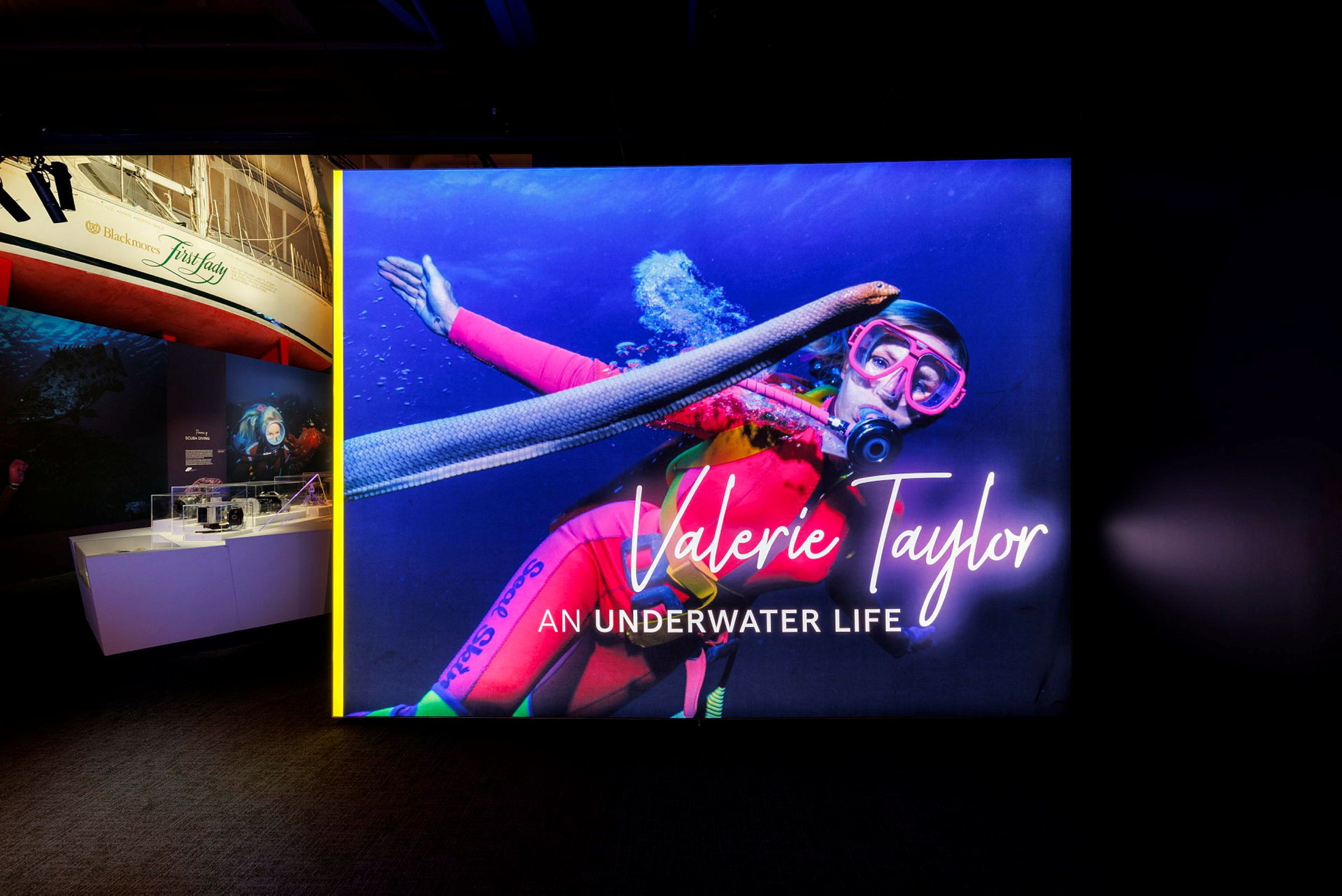 Photo showing an large sign at the entrance to a museum exhibition.