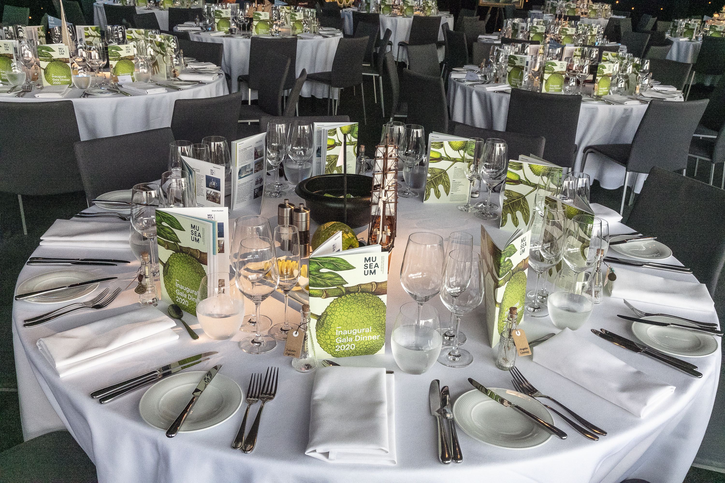 Tables set for the function in the Lighthouse Gallery.