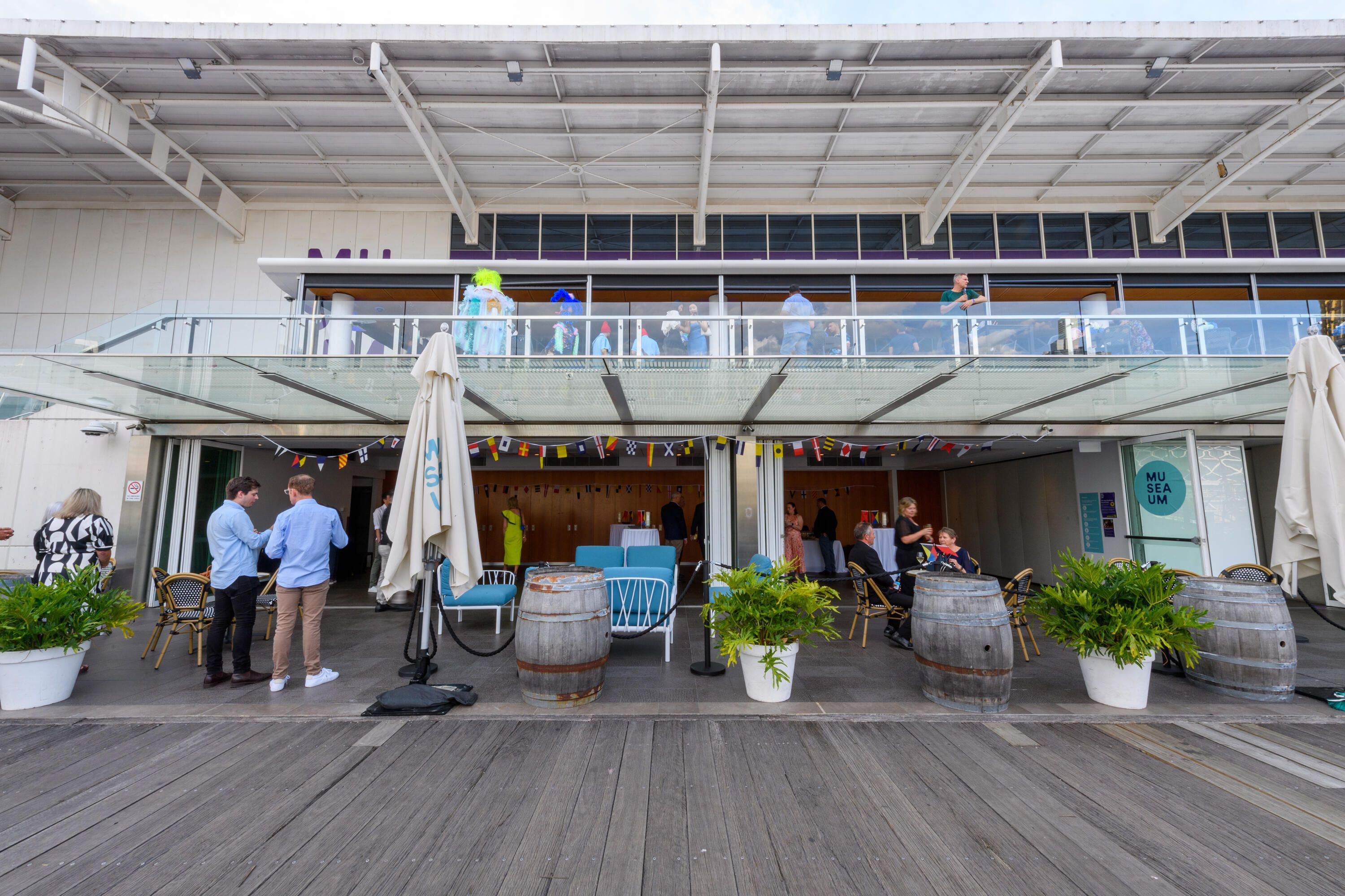 Event space showing Waterside Studio with people 