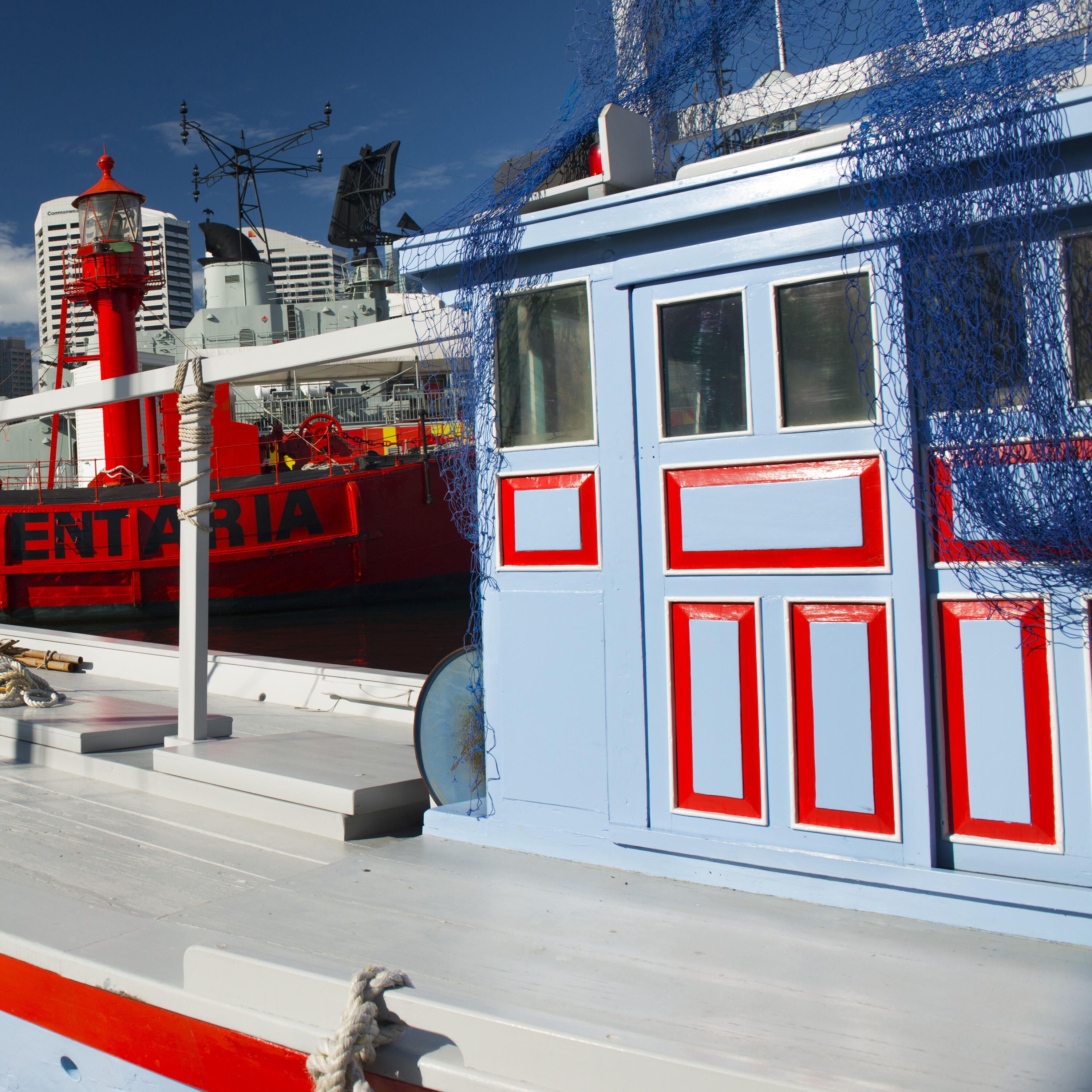Vessels at jetty along the museum waterfront
