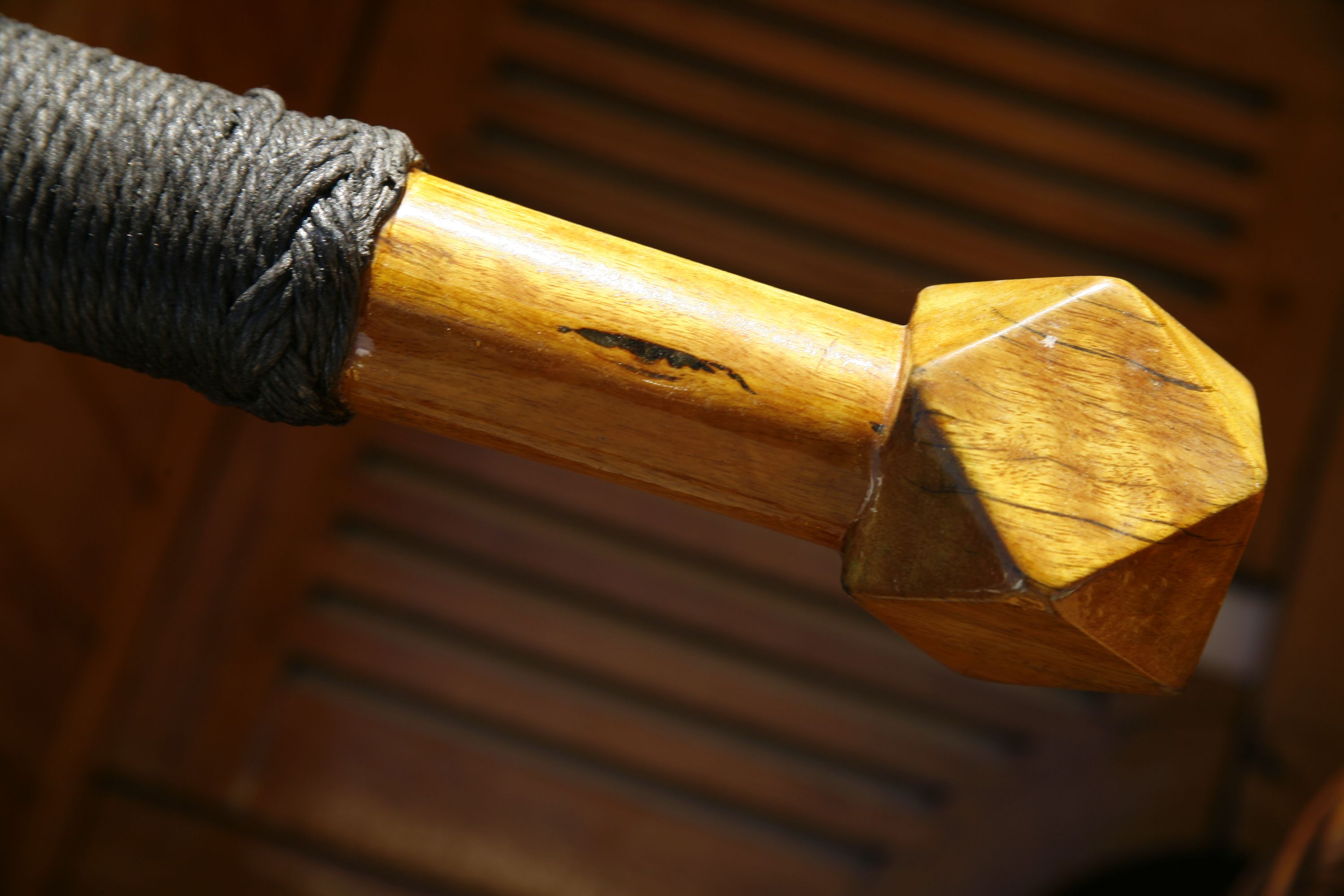Close up photo showing detail of a wooden boat. 
