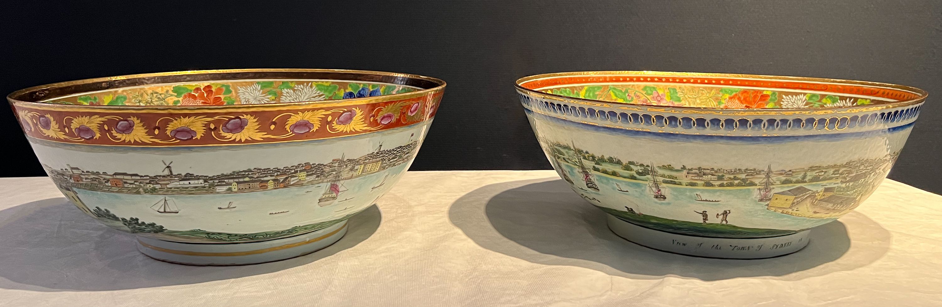 Photograph showing 2 large, decorated bowls.
