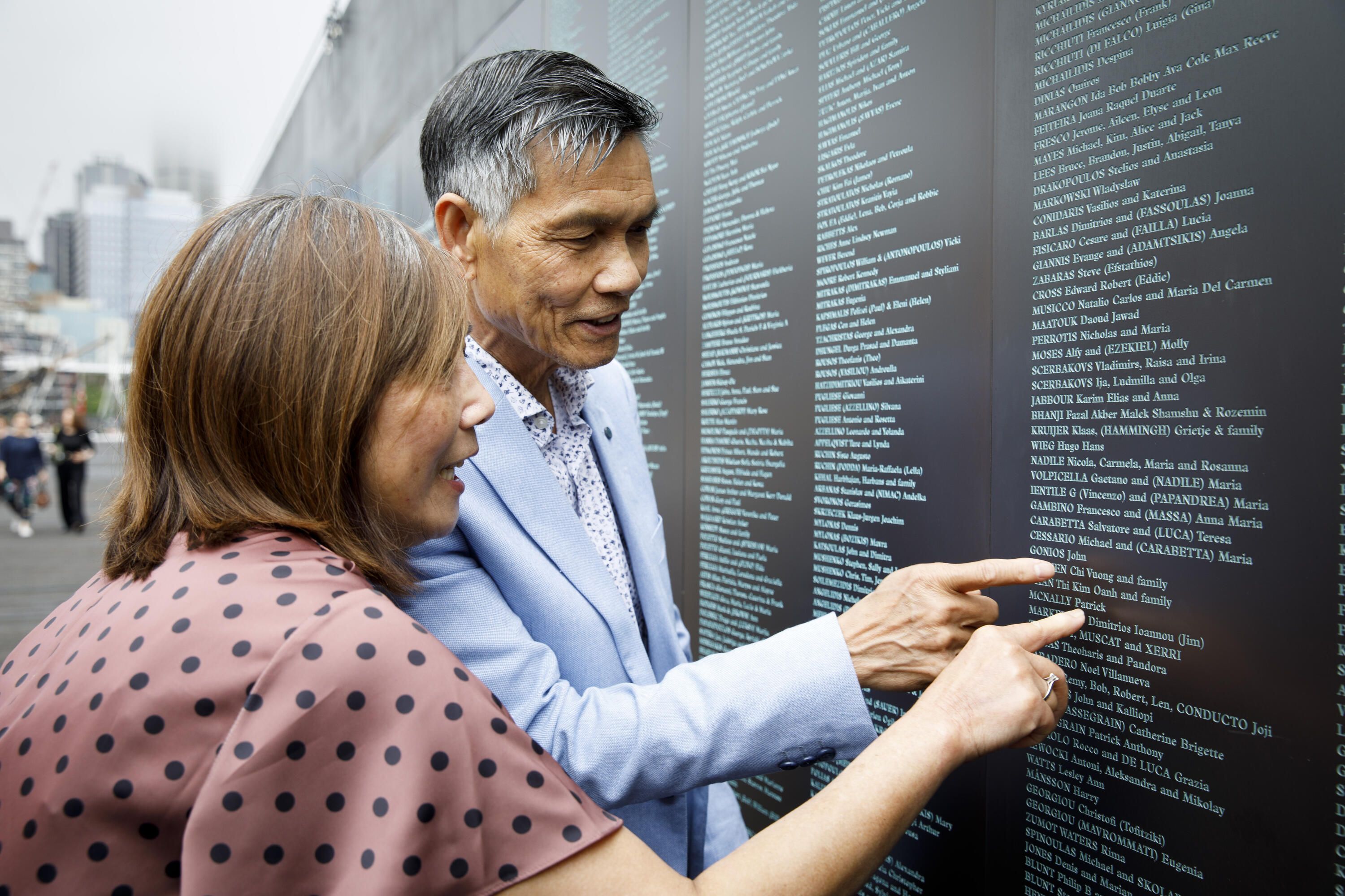 Portrait of people at the Monument
