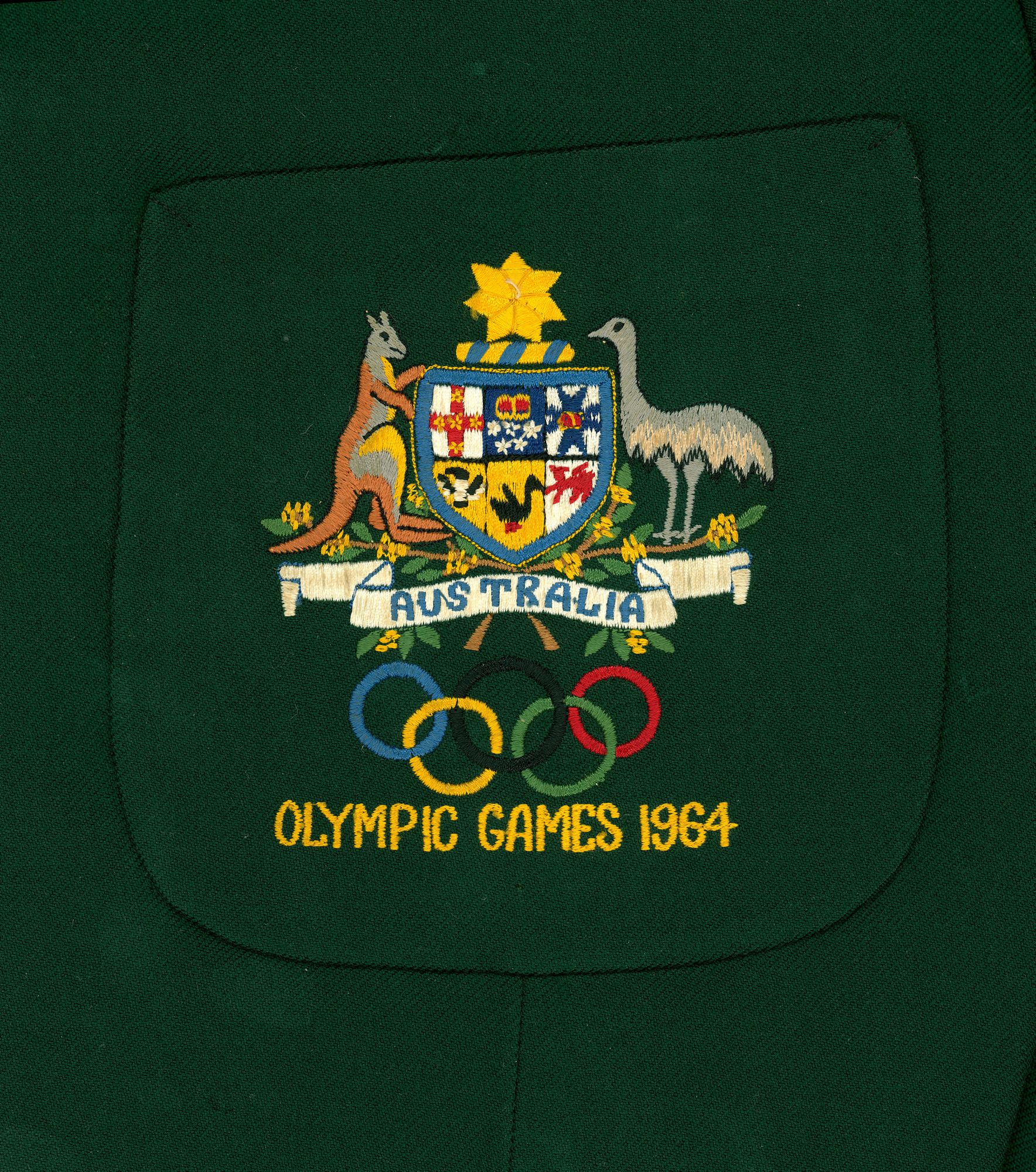 Green Australian Olympic team blazer worn by Bill Northam at the 1964 Tokyo Olympics