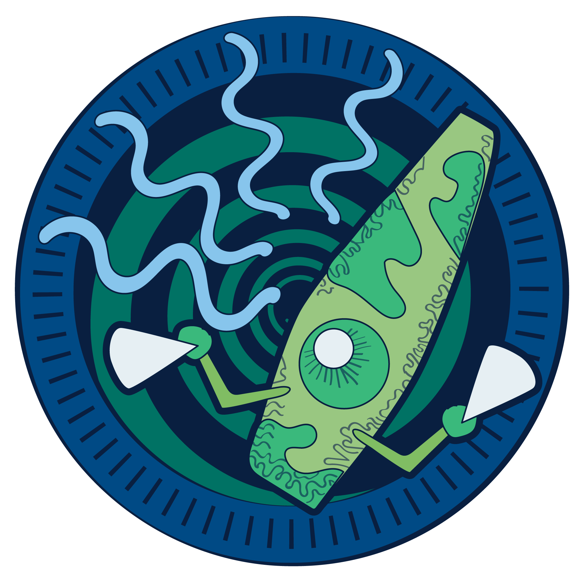 Illustration of a submarine underwater