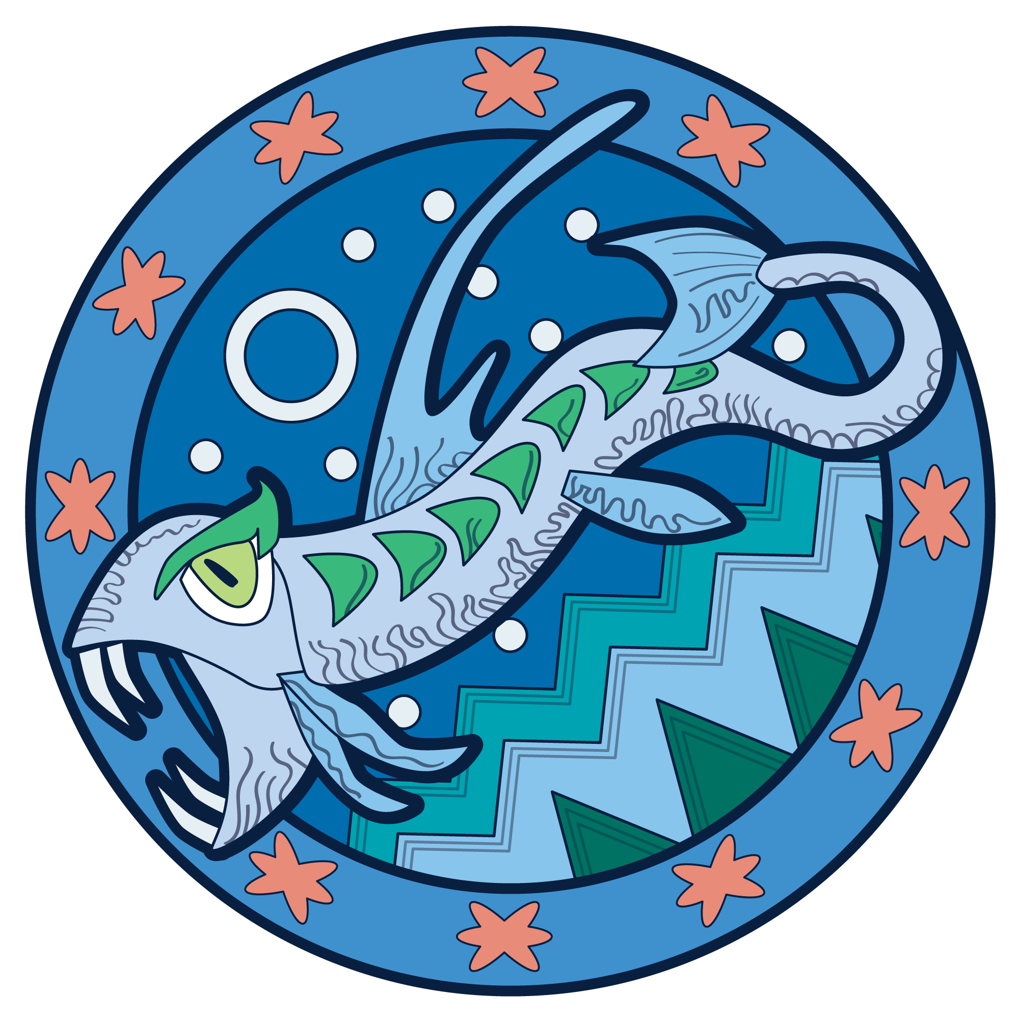 illustration of a deep sea creature underwater